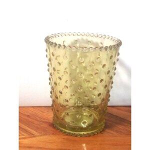 Amber hobnail glass vase/ candle holder beautiful 5"x4" excellent condition